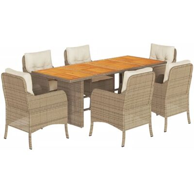 VidaXL Gartenmöbel-Set - Beige, 6 Stühle & Tisch VidaXL Gartenmöbel-Set - Beige, 6 Stühle & Tisch