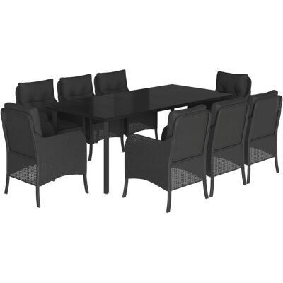 vidaXL 9-tlg. Gartentisch-Set mit Kissen - Gartenmöbel vidaXL 9-tlg. Gartentisch-Set mit Kissen - Gartenmöbel