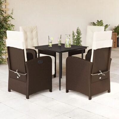 MAISONCHIC Gartentisch-Set mit Kissen - 5 Stück - Braun MAISONCHIC Gartentisch-Set mit Kissen - 5 Stück - Braun