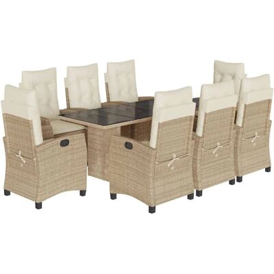 vidaXL Gartentisch-Set 9-tlg mit Kissen - Gartenmöbel vidaXL Gartentisch-Set 9-tlg mit Kissen - Gartenmöbel