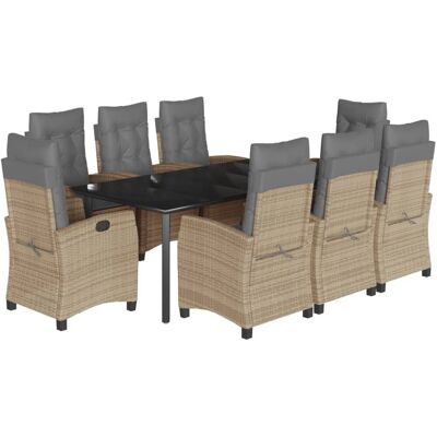 vidaXL Gartenmöbel-Set 9-tlg. mit Beigen Rattan vidaXL Gartenmöbel-Set 9-tlg. mit Beigen Rattan
