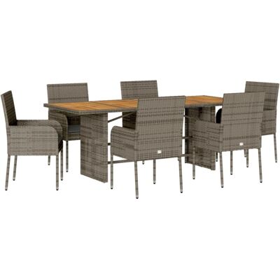 vidaXL Gartenmöbel-Set - Grau, 7 Teile vidaXL Gartenmöbel-Set - Grau, 7 Teile