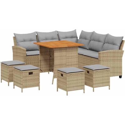 vidaXL Garten-L-Form-Sofagarnitur mit Kissen vidaXL Garten-L-Form-Sofagarnitur mit Kissen