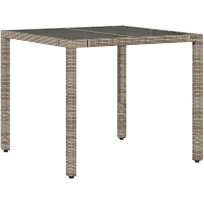vidaXL Gartentisch mit Glasplatte - Rechteckiger 90x90x75cm vidaXL Gartentisch mit Glasplatte - Rechteckiger 90x90x75cm