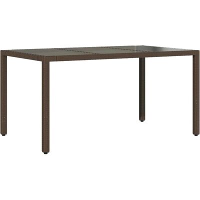 vidaXL Gartentisch Mit Glasplatte Poly Rattan Braun 150x90x75 cm - Gartentisch vidaXL Gartentisch Mit Glasplatte Poly Rattan Braun 150x90x75 cm - Gartentisch