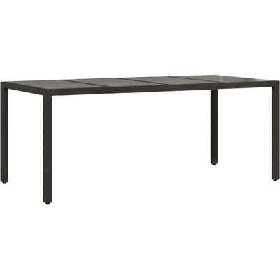 vidaXL Gartentisch mit Glasplatte - 190x90x75cm - Outdoor Möbel vidaXL Gartentisch mit Glasplatte - 190x90x75cm - Outdoor Möbel
