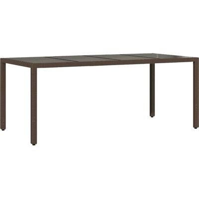 vidaXL Tuin Tafel met Glazen Blad 190x90x75 cm Poly Rattan - Tuin Tafel vidaXL Tuin Tafel met Glazen Blad 190x90x75 cm Poly Rattan - Tuin Tafel