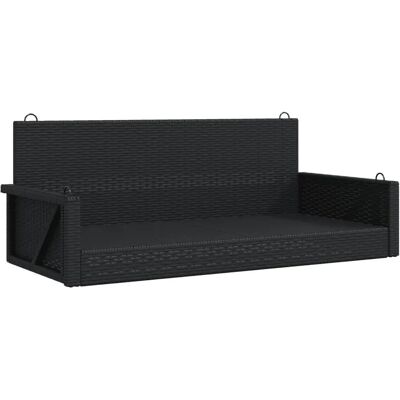 vidaXL Mebel Ogrodowy w Rattan Czarny - Huśtawka ogrodowa vidaXL Mebel Ogrodowy w Rattan Czarny - Huśtawka ogrodowa