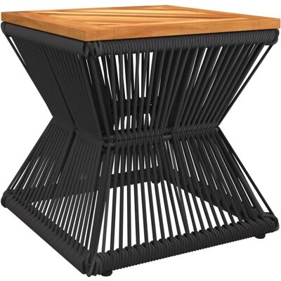 vidaXL Schwarzer Akazien Kaffeetisch 38x38x38 cm Modernes Stahlgestell vidaXL Schwarzer Akazien Kaffeetisch 38x38x38 cm Modernes Stahlgestell