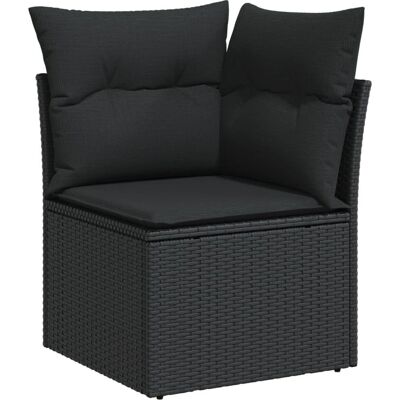 vidaXL Ecks Schwarzes Garten-Sofa mit Kissen vidaXL Ecks Schwarzes Garten-Sofa mit Kissen