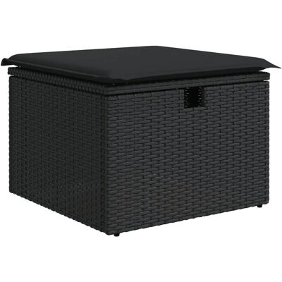 vidaXL Hocker - Robuster PE Rattan Gartensitz mit Stauraum - Schwarz vidaXL Hocker - Robuster PE Rattan Gartensitz mit Stauraum - Schwarz