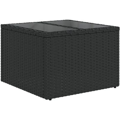 vidaXL Gartentisch mit Glasplatte Schwarz - Gartentisch vidaXL Gartentisch mit Glasplatte Schwarz - Gartentisch