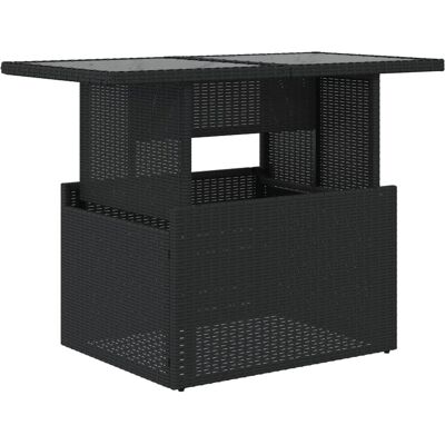 vidaXL Tuin Tafel met Glazen Blad Zwart vidaXL Tuin Tafel met Glazen Blad Zwart