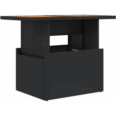 vidaXL Tuin Tafel Buiten Eettafel Zwart - Verstelbare hoogte, poly rotan & acaciahout, 100x55x73cm vidaXL Tuin Tafel Buiten Eettafel Zwart - Verstelbare hoogte, poly rotan & acaciahout, 100x55x73cm