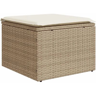 vidaXL Beiger Gartenhocker mit Kissen - Outdoor vidaXL Beiger Gartenhocker mit Kissen - Outdoor
