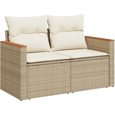 vidaXL 366066 Beige tuinbank met kussens - Patio bank vidaXL 366066 Beige tuinbank met kussens - Patio bank