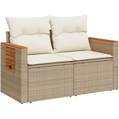 vidaXL Meble ogrodowe 2-osobowa - Rattan Syntetyczny, Beżowy vidaXL Meble ogrodowe 2-osobowa - Rattan Syntetyczny, Beżowy