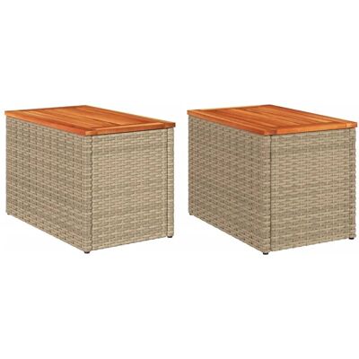 vidaXL 366069 outdoor table - Garden Side Tables, 2 pcs, Beige, Brown - outdoor table vidaXL 366069 outdoor table - Garden Side Tables, 2 pcs, Beige, Brown - outdoor table