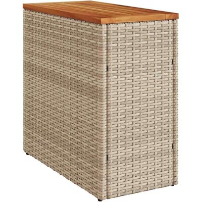 vidaXL Gartentisch mit Holzplatte Beige - Gartentisch vidaXL Gartentisch mit Holzplatte Beige - Gartentisch