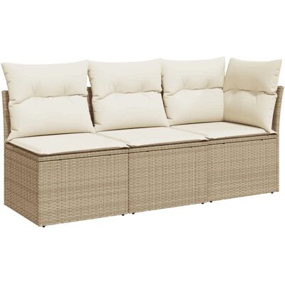 VidaXL Patio Bank - Durable Poly Rattan 3-Zitter Beige VidaXL Patio Bank - Durable Poly Rattan 3-Zitter Beige