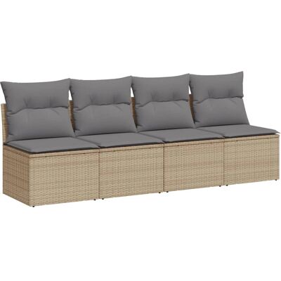 vidaXL Gartensofa 4-Sitzer Beige vidaXL Gartensofa 4-Sitzer Beige