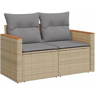 vidaXL tuinbank 2-zits Beige en Lichtgrijs vidaXL tuinbank 2-zits Beige en Lichtgrijs