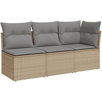 vidaXL 366103 Garten- Mit Kissen Schwarz Poly Rattan - Garten Sofá vidaXL 366103 Garten- Mit Kissen Schwarz Poly Rattan - Garten Sofá