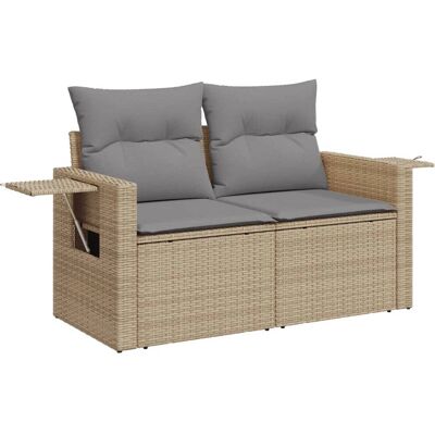 vidaXL Tuinbank 2-zits - Polyrotan - Beige/Grey vidaXL Tuinbank 2-zits - Polyrotan - Beige/Grey