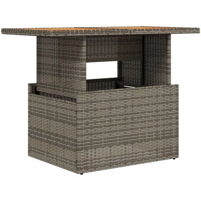 vidaXL Gartentisch - Garten Tisch Grau Poly Rattan und Akazienholz vidaXL Gartentisch - Garten Tisch Grau Poly Rattan und Akazienholz