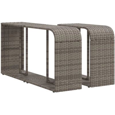 vidaXL Opslagschappen 2 stuks Grijs Poly Rattan - Opslagrekken vidaXL Opslagschappen 2 stuks Grijs Poly Rattan - Opslagrekken