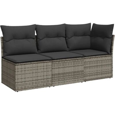 vidaXL Garten- Eckteil + 2x Mitt - Grau - 3-Sitzer vidaXL Garten- Eckteil + 2x Mitt - Grau - 3-Sitzer
