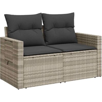 vidaXL Patio Bank 2-zits - Lichtgrijs - zonder Stau vidaXL Patio Bank 2-zits - Lichtgrijs - zonder Stau