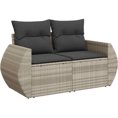 vidaXL Tuinbank - 2-zits Lichtgrijs Rattan - Buiten vidaXL Tuinbank - 2-zits Lichtgrijs Rattan - Buiten