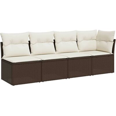 vidaXL Sofa Ogrodowe - Modułowe Brązowe Odporne na UV Komfort vidaXL Sofa Ogrodowe - Modułowe Brązowe Odporne na UV Komfort