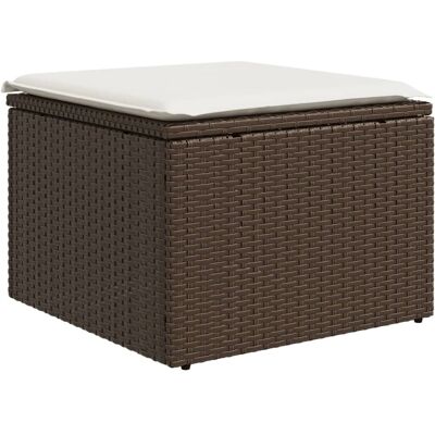 vidaXL Hocker - Wetterfestes PE Rattan - 55x55x37 cm - Pouffe/Hocker vidaXL Hocker - Wetterfestes PE Rattan - 55x55x37 cm - Pouffe/Hocker