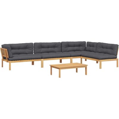 vidaXL 5-tlg. Garten-Sofagarnitur Akazienholz Anthrazit vidaXL 5-tlg. Garten-Sofagarnitur Akazienholz Anthrazit