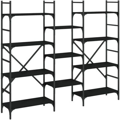 vidaXL 838873 Schwarzes Bücherregal - Stauraum für Wohnzimmer vidaXL 838873 Schwarzes Bücherregal - Stauraum für Wohnzimmer