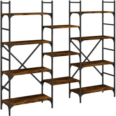 vidaXL 838875 Rauch Eiche Bücherregal - Aufbewahrungsregal für Wohnzimmer vidaXL 838875 Rauch Eiche Bücherregal - Aufbewahrungsregal für Wohnzimmer