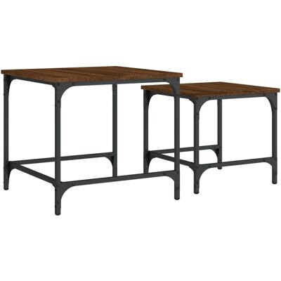vidaXL 838922 Brown Oak Nesting Coffee Tables - Coffee Table vidaXL 838922 Brown Oak Nesting Coffee Tables - Coffee Table