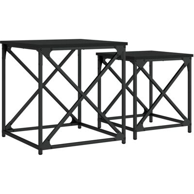 vidaXL 838943 Kompakte schwarze Nistende Kaffeetisch-Set vidaXL 838943 Kompakte schwarze Nistende Kaffeetisch-Set