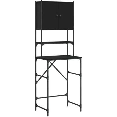 vidaXL Armoire à laver - Étagère de rangement en bois ingénierie noir - Publicité vidaXL Armoire à laver - Étagère de rangement en bois ingénierie noir - Publicité