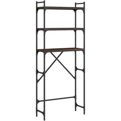 vidaXL Washing Machine Shelf Brown Oak 67x25x163 cm - Laundry Room Storage vidaXL Washing Machine Shelf Brown Oak 67x25x163 cm - Laundry Room Storage
