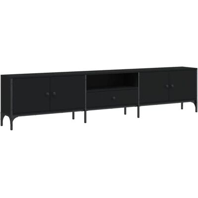 vidaXL 838988 Moderner schwarzer TV-Schrank - TV-Möbel vidaXL 838988 Moderner schwarzer TV-Schrank - TV-Möbel