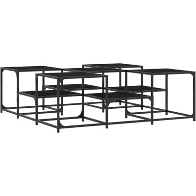vidaXL Schwarzer 121x121x40 cm Holzwerkstoff Couchtisch vidaXL Schwarzer 121x121x40 cm Holzwerkstoff Couchtisch