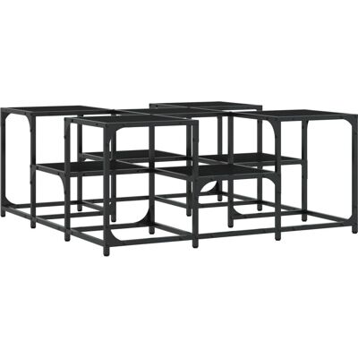vidaXL Schwarzer 91x91x40 cm Holzwerkstoff Couchtisch - Wohnzimmerdeko vidaXL Schwarzer 91x91x40 cm Holzwerkstoff Couchtisch - Wohnzimmerdeko