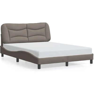 vidaXL Bed Frame met hoofdbord - 140x200cm - Grijs Taupe vidaXL Bed Frame met hoofdbord - 140x200cm - Grijs Taupe