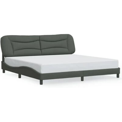 vidaXL Bettgestell - 200x200 cm - Dunkelgrau - Modernes Wellenmuster vidaXL Bettgestell - 200x200 cm - Dunkelgrau - Modernes Wellenmuster
