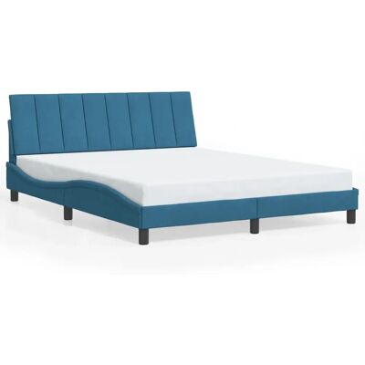 VidaXL Bed Frame - Blauwe Velours Moderne Stijl VidaXL Bed Frame - Blauwe Velours Moderne Stijl