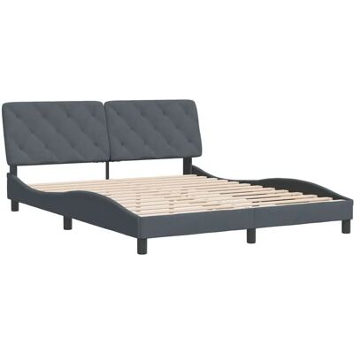 vidaXL Bettgestell mit Samtkopfteil - Unterstützung für 160x200 cm Matratze vidaXL Bettgestell mit Samtkopfteil - Unterstützung für 160x200 cm Matratze