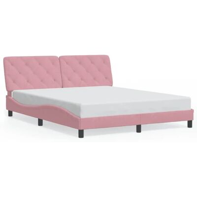 VidaXL Bettgestell - Pink, 160x200cm, Wellenförmig - Bettgestell VidaXL Bettgestell - Pink, 160x200cm, Wellenförmig - Bettgestell